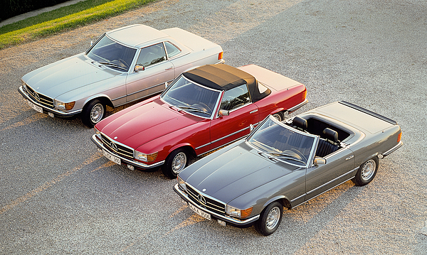Mercedes-Benz 280 SL (1982) - mit Hardtop, geschlossenem Stoffach und offen