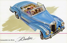 Mercedes-Benz 300 S Roadster (1953) - auf der Werbeillustration