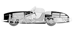 Mercedes-Benz 300 SL (1957) - Durchsichtszeichnung des Roadsters