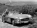 Image: Mercedes-Benz 300 SL (1961) - W198, taken in the vineyards on Stuttgart's Rotenberg with a view of the Merceds plant