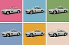 Bild: Mercedes-Benz 300 SL Coupé (1955) à la Andy Warhol
