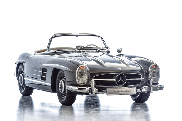 Image: Mercedes-Benz 300 SL Roadster (W 198) (1957) - commercial vehicle from Mercedes- Benz Classic. Exterior view from the front right