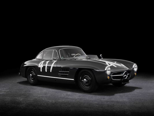 Image: Mercedes-Benz 300 SL W 198 (1954) - exhibited at the special "Silver Arrow" show at the Louwman Museum