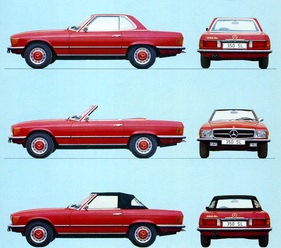 Mercedes-Benz 350 SL (1971) - ohne und mit Faltdach und mit Hardtop