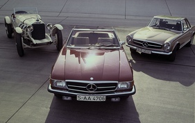 Mercedes-Benz 350 SL (1973) - zusammen mit SSK und 280 SL (R113) Pagode