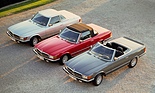 Mercedes-Benz 350 SL (1982) - die drei Bauvarianten, rechts der 500 SL