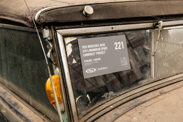 Mercedes-Benz 370 S Mannheim Sport Cabriolet (1933) - Lot 221 an der RM/Sotheby's London Versteigerung vom 4 November 2023