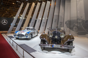Mercedes-Benz 500K W29 (1934) - auf dem Mercedes-Stand, zusammen mit dem 300 SL - Rétromobile Paris 2017