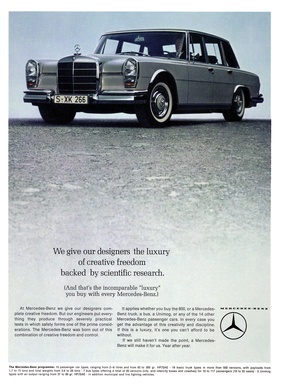 Mercedes-Benz 600 (1965) - Werbung für Amerika - Kombination Kreatiivität und Wissenschaft