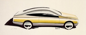 Mercedes-Benz 600 SEC (1992) - Designzeichnung von 1986