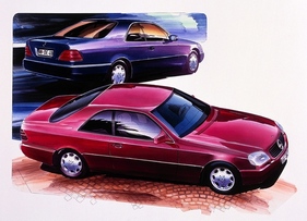 Mercedes-Benz 600 SEC (1992) - bereits seriennahe Designzeichnung