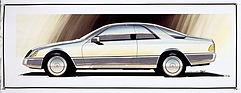 Mercedes-Benz 600 SEC (1992) - seriennahe Designzeichnung von 1987