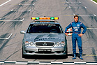 Bild: Mercedes-Benz CL 55 (Baureihe 215) AMG F1 Safety Car im Jahr 2000 mit Formel 1 Safety Car Fahrer Bernd Mayländer