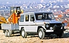 Mercedes-Benz G-Klasse (1992) – Als Zugfahrzeug im Baugewerbe. (© Mercedes-Benz AG, 1992) Mercedes-Benz G-Klasse (1992) – Als Zugfahrzeug im Baugewerbe. (© Mercedes-Benz AG, 1992)