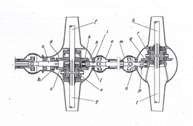 Mercedes-Benz G4 (1934) - Schnittzeichnung des Hinterachsantriebs nach Patent Otto Köhler