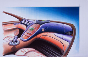 Mercedes-Benz SL 500 (2001) - design draft for the interior (2001)