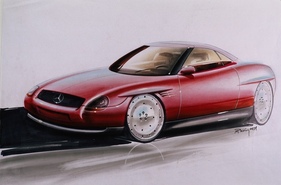 Mercedes-Benz SLK (1994) - Designentwicklung, hier sind noch Elemente vom 190 SL zu sehen