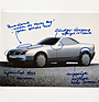 Bild: Mercedes-Benz SLK (1996) - Designzeichnung mit Anmerkungen des damaligen Mercedes-Benz Designers Michael Mauer