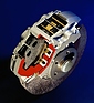 Mercedes-Benz Typ CL 55 AMG F1 Limited Edition (2000) - Bremsanlage mit Keramik-Bremsscheibe.