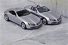 Mercedes-Benz Vision SLR (1999) - die Coupé- und die Roadster-Versionen, beide ohne Sidepipes