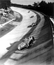 Mercedes Benz W 196 (1955) - Fangio, Moss und Kling jagen beim Grossen Preis von Italien in Monza am 11. September 1955 durch die Steilkurve