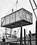 Image: Mercedes-Benz W 196 R (1954) - shipment of the vehicle as a gift for the Indianapolis Motor Speedway Museum. Photo in Bremerhaven, April 1965