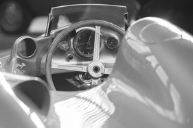 Mercedes Benz W196 R Stromlinie (1954) - schön gestaltetes Cockpit - an der Rétromobile Paris 2014