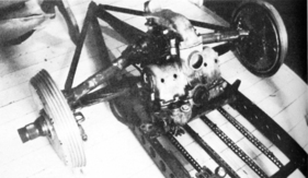 Mercedes-Benz W25K (1936) – Getriebe und Hinterachse im neuen Rahmen Mercedes-Benz W25K (1936) – Getriebe und Hinterachse im neuen Rahmen