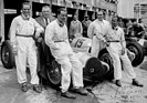 Mercedes-Mannschaft beim GP von Deutschland 1938 - von Brauchitsch, Neubauer, Seaman, Lang und Caracciola