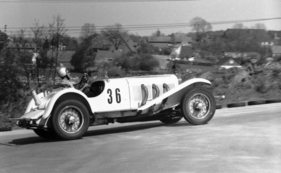 Mercedes SSK (1928) - Ray Jones beim Prix Maritime auf dem Travering 1979 mit einem von ihm verkürztem SS-Chassis gebauten SSK