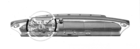Mercury Park Lane (1958) – Armaturenbrett mit üppiger Polsterung und winzigem Handschuhfach