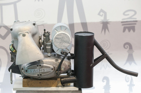 Messerschmitt Sachsmotor 200 L-AZL-R (1959) - so sah das Antriebsaggregat des Kabinenrollers aus - Microcars-Sonderschau Pantheon 2022/2023