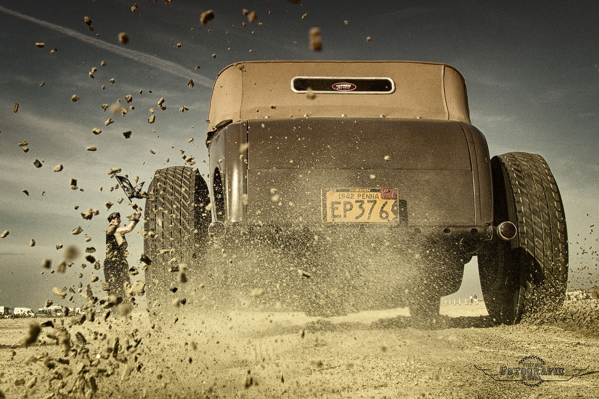 Mikael Johannsen puts his 1930 Ford V8 Roadster through its paces at the Römö Motor Festival 2016