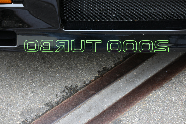 Mitsubishi Lancer Turbo (1983) - im Stile des BMW 2002 turbo spiegelverkehrt beschrifteter Frontspoiler - Japanese Car Meeting Kemptthal 2025