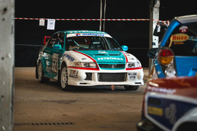 Mitsubishi Lancer - auf dem Life Rallye Stage an der Race Retro 2018