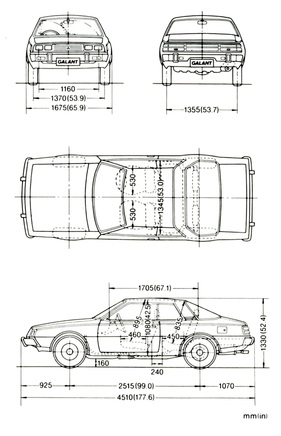 Mitsubishi Sapporo (1977) - kompakte Dimensionen