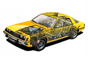 Mitsubishi Sapporo 2000 GS/R (1977) - Durchsichtszeichnung enthüllt die technischen Feinheiten