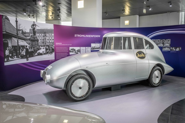 Bild: Modell des Audi Typ C Jaray – in der Sonderausstellung Aerodynamik im Audi museum mobile