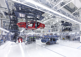Montage des Audi e-tron GT in den Böllinger Höfen – 40 Jahre Audi Sport GmbH