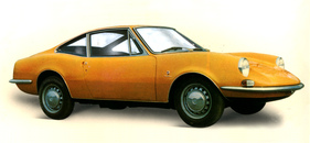 Moretti 850 S2 (1970) - modifizierte Frontpartie mit in den Kotflügeln eingebauten Lampen wie beim Dino 246 GT