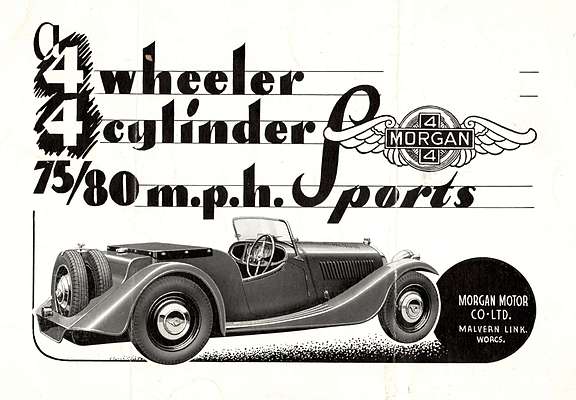 Morgan 4-4 Series 1 (1940) - Inserat hebt die Höchstgeschwindigkeit hervor