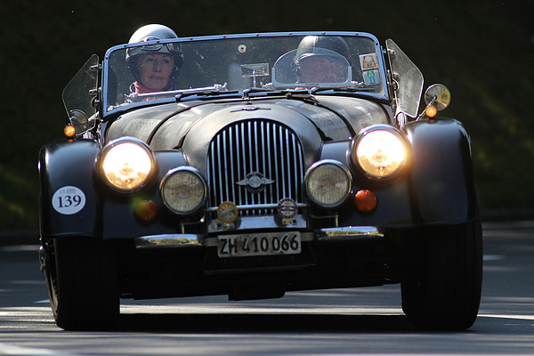 Morgan Plus 8 (1969) am Jochpass Memorial 2011 (Start-Nr. 139)
