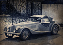 Morgan Plus 8 (1969) - mit geschlossenem Dach, Bild des Schweizer Importeurs Wehrlin