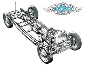 Morgan Plus Four (1950) - Chassis-Konstruktion - Abbildung aus Verkaufsprospekt