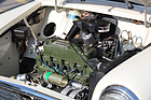 Morris Mini 850 Traveller - das Getriebe liegt unter dem Motor und wird durch dasselbe Öl geschmiert