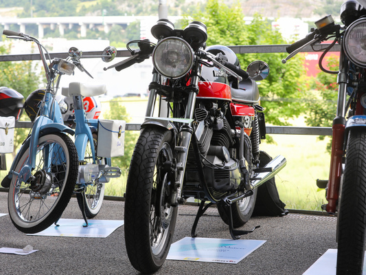 Moto Morini 3 1/2 Sport (1977) - mit 350 cm3 und sicherlich eindrücklichem Sound - Old Wheels Biel-Bienne 2025