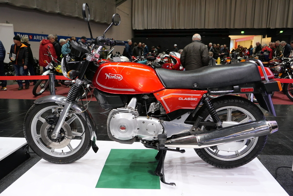 Motorrad-Sonderschau "Die 80er-Jahre – Technik trifft Design": Norton Classic, eines von nur 100 Exemplaren mit Wankelmotor – Bremen Classic Motorshow 2025