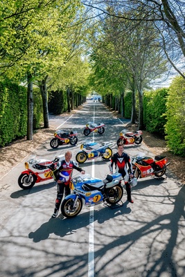 Motorräder im Rahmen der Barry Sheene Ddemonstration - 83. Goodwood Members' Meeting 2026