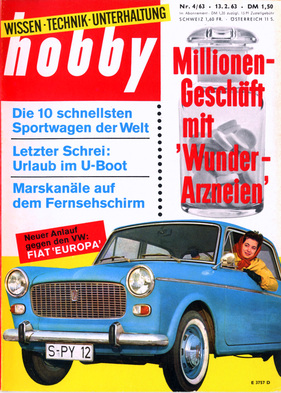 NSU-Fiat Europa (1963) - auf dem Titelblatt von 'hobby'