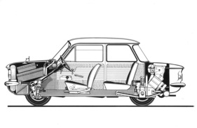NSU Prinz 4 (1963) - Durchsichtszeichnung im Querschnitt